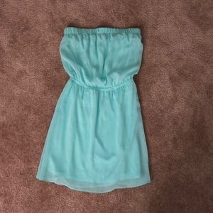 mint green strapless dress